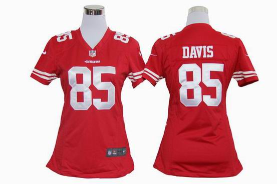 women Nike NFL San Francisco 49ers 85 Davis red stitched jersey