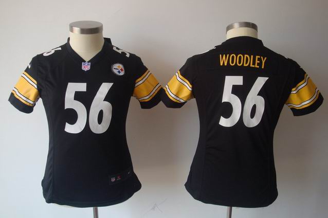 women Nike NFL Steelers 56 Woodley black Game Jersey