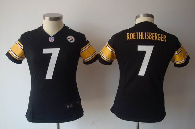 women Nike NFL Steelers 7# Roethlisberger black Game Jersey