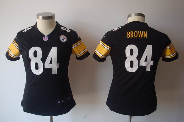 women Nike NFL Steelers 84 Brown black Game Jersey