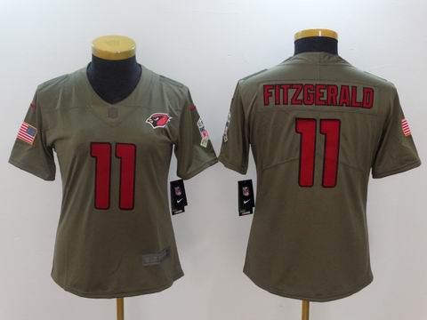 women Nike nfl Cardinals #11 Fitzgerald Olive Salute To Service Limited Jersey