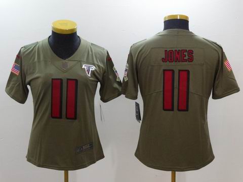 women Nike nfl Falcons #11 Jones Olive Salute To Service Limited Jersey