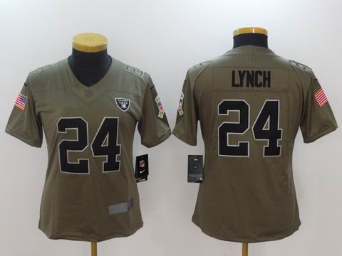 women Nike nfl Raiders #24 Lynch Olive Salute To Service Limited Jersey