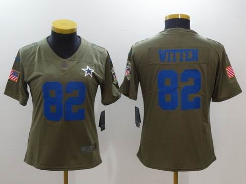 women Nike nfl cowboys #82 Witten Olive Salute To Service Limited Jersey