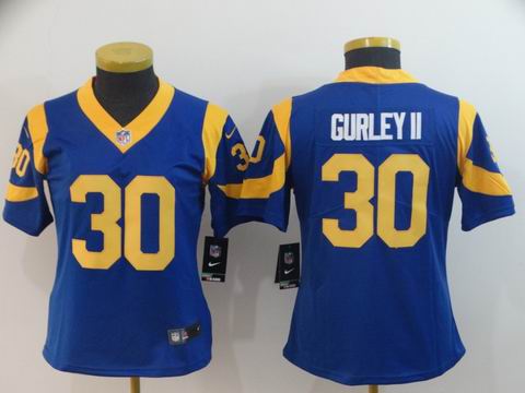 women Rams #30 Gurley II blue rush II jersey