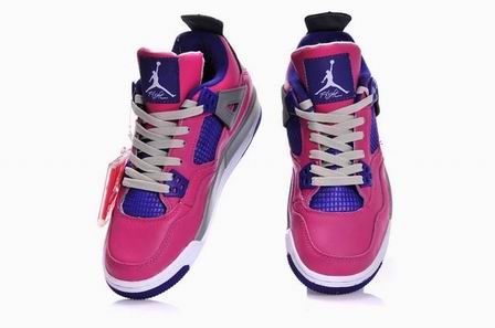 women air jodan 4 shoes pink purple