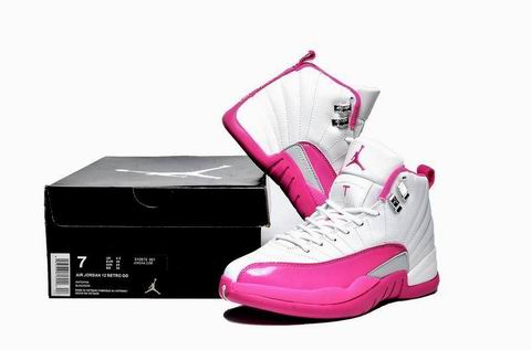 women air jordan 12 retro shoes white pink