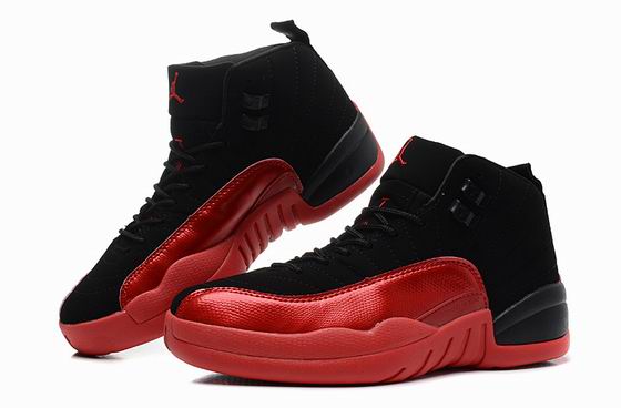 women air jordan 12 shoes black red