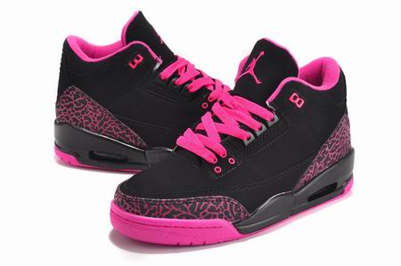 women air jordan 3 retro shoes black pink