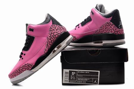 women air jordan 3 retro shoes pink black