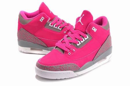 women air jordan 3 retro shoes pink grey