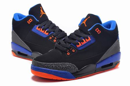 women air jordan 3 shoes black blue orange