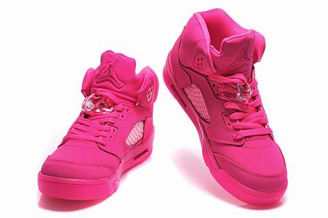 women air jordan 5 retro shoes all pink
