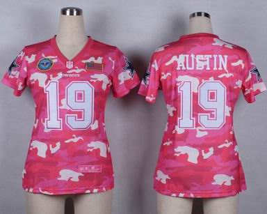 women cowboys 19 Austin Salute to Service pink camo jersey