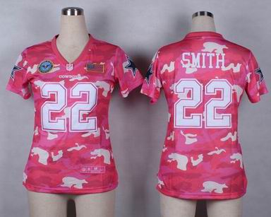 women cowboys 22 Smith Salute to Service pink camo jersey