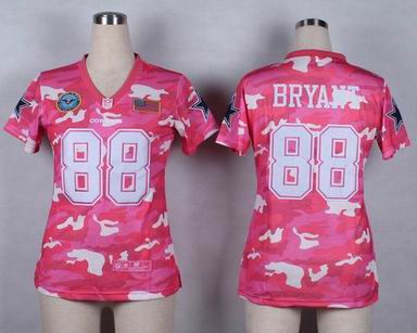 women cowboys 88 Bryant Salute to Service pink camo jersey