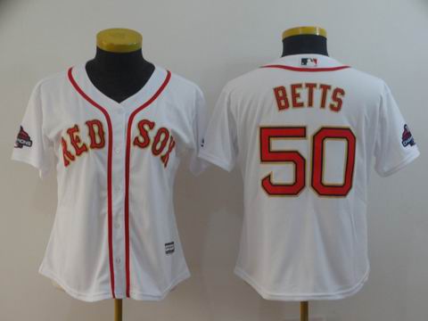 women mlb boston redsox #50 Betts white jersey