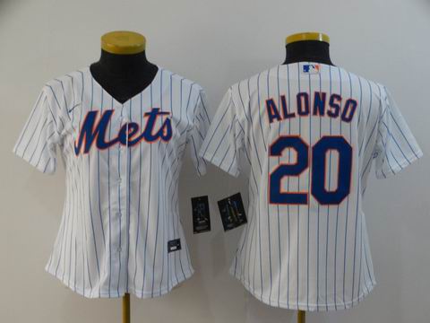 women mlb mets #20 ALONSO white game jersey