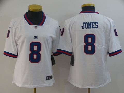 women new york giants #8 Jones white rush jersey