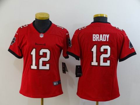 women nfl buccaneeers #12 Brady red jersey