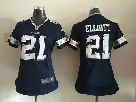 women nfl cowboys #21 Elliott blue jersey