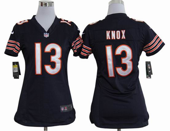 women nike NFL Chicago Bears 13 Knox blue stitched jersey