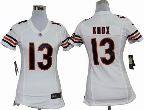 women nike NFL Chicago Bears 13 Knox white stitched jersey