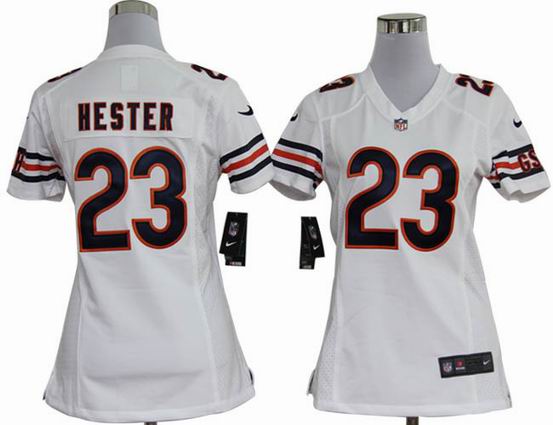 women nike NFL Chicago Bears 23 Hester white stitched jersey