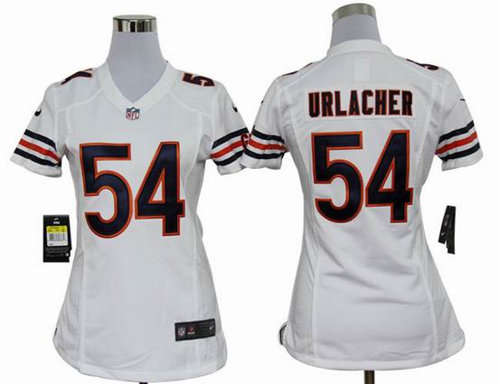 women nike NFL Chicago Bears 54 Urlacher white stitched jersey