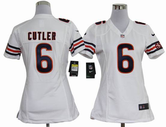 women nike NFL Chicago Bears 6 Cutler white stitched jersey