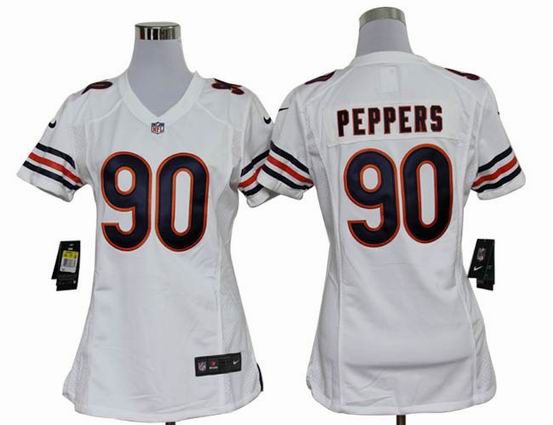 women nike NFL Chicago Bears 90 Peppers white stitched jersey