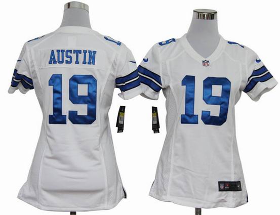 women nike NFL Dallas Cowboys 19 Austin white stitched jersey