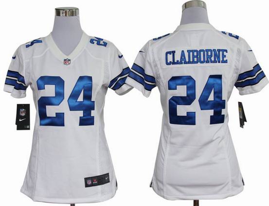 women nike NFL Dallas Cowboys 24 Claiborne white stitched jersey