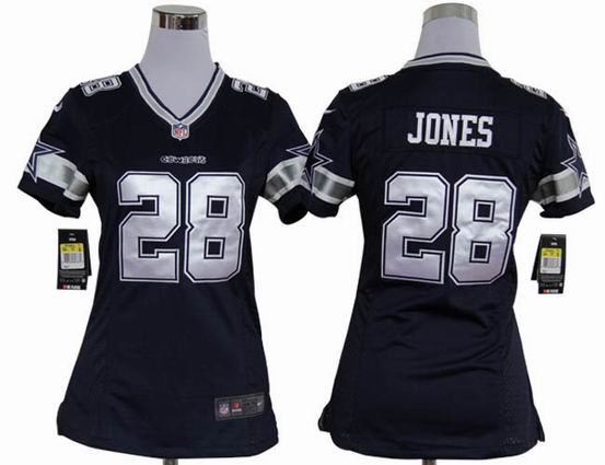 women nike NFL Dallas Cowboys 28 Jones blue stitched jersey