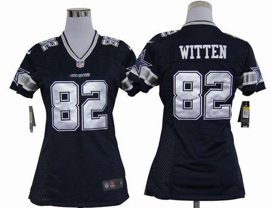 women nike NFL Dallas Cowboys 82 witten blue stitched jersey