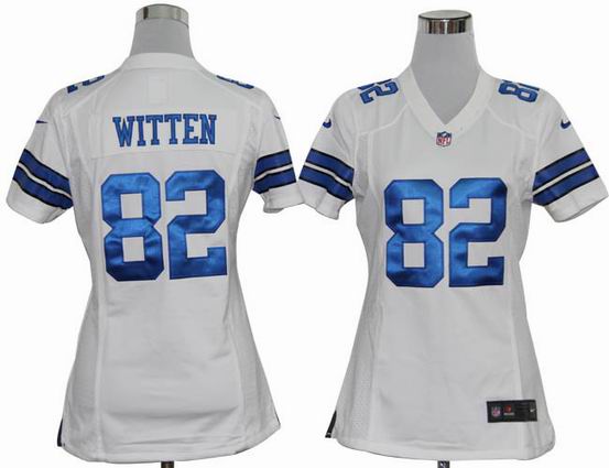 women nike NFL Dallas Cowboys 82 witten white stitched jersey