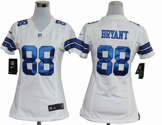 women nike NFL Dallas Cowboys 88 Bryant white stitched jersey