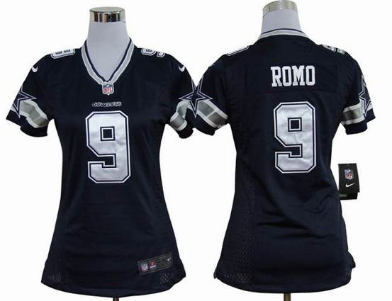 women nike NFL Dallas Cowboys 9 Romo blue stitched jersey