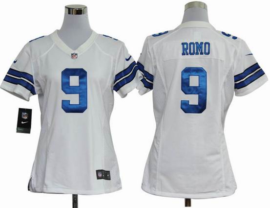 women nike NFL Dallas Cowboys 9 Romo white stitched jersey