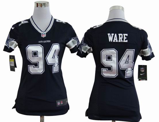 women nike NFL Dallas Cowboys 94 Ware blue stitched jersey