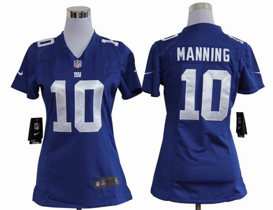 women nike NFL New York Giants 10 manning blue stitched jersey