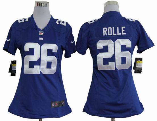 women nike NFL New York Giants 26 Rolle blue stitched jersey