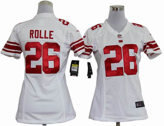 women nike NFL New York Giants 26 Rolle white stitched jersey