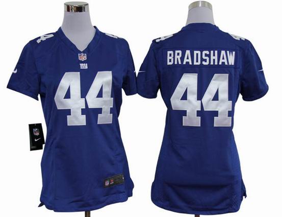 women nike NFL New York Giants 44 Bradshaw blue stitched jersey