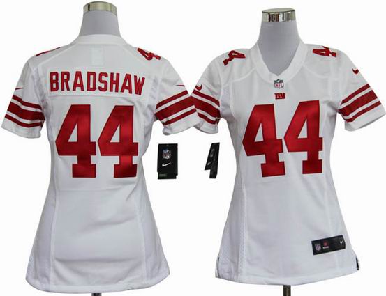 women nike NFL New York Giants 44 Bradshaw white stitched jersey