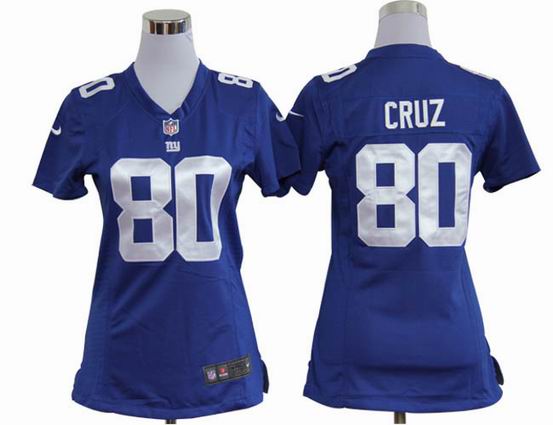 women nike NFL New York Giants 80 Cruz blue stitched jersey