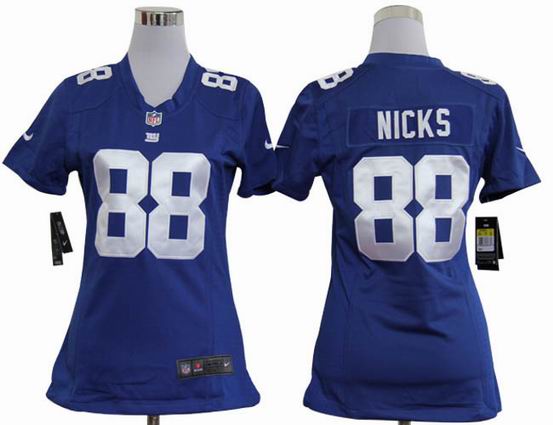 women nike NFL New York Giants 88 Nicks blue stitched jersey