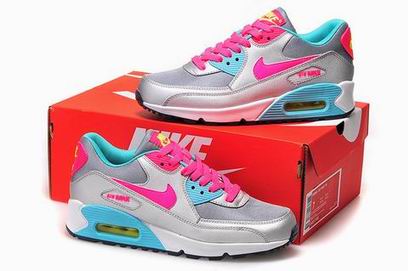 women nike air max 90 shoes silver grey pink