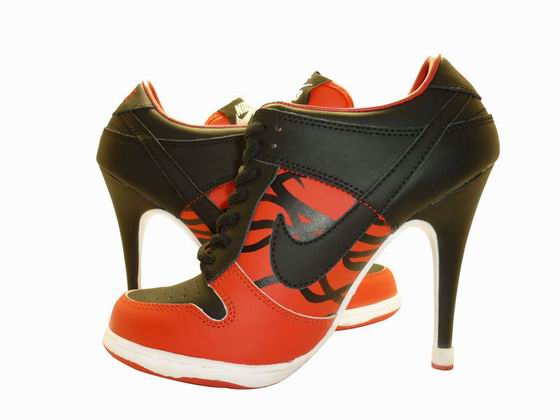 women nike dunk low high heel shoes