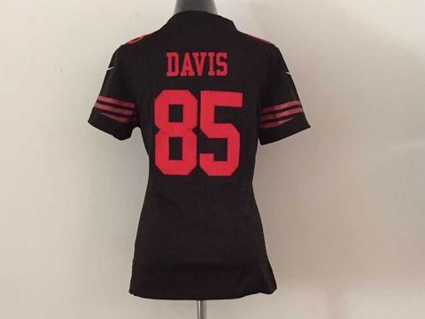 women nike nfl 49ers #85 Davis black jersey